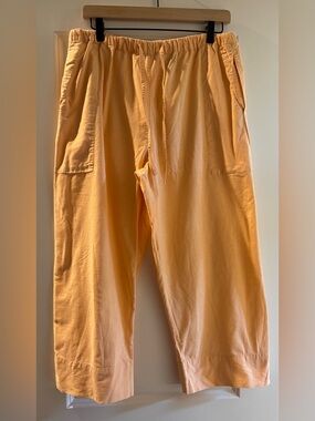 White stag peach linen blend wide leg pull on pants women’s large 12/14